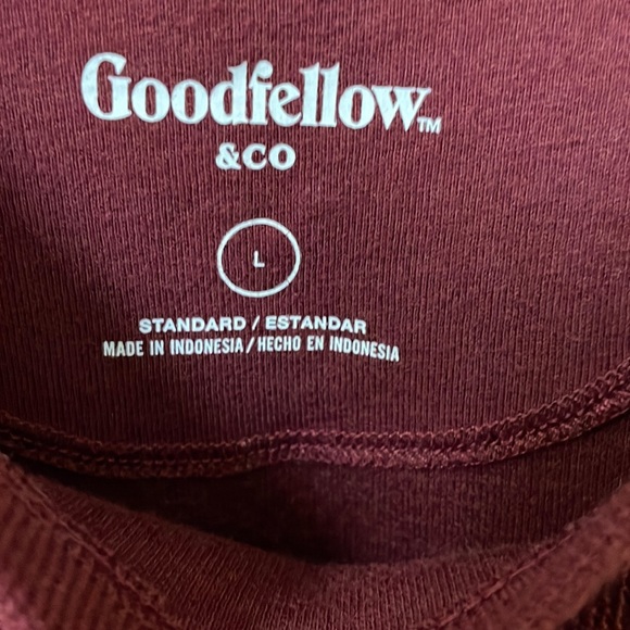 Goodfellow Men’s Maroon Long Sleeve Jersey Large EUC - Picture 3 of 9